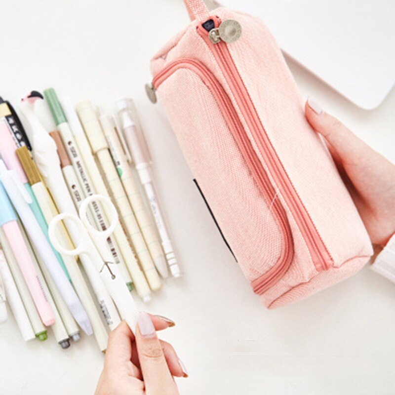 Pencil bag Cosmetic bag stationery Multifunction High capacity Storage Candy colors Cotton and Korean version Simple Storage