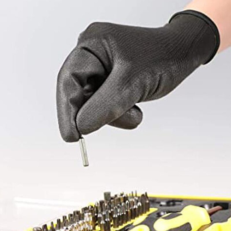 24Pieces/12Pairs Knitted Safety Work Glove Construction Security Garden Rubber Industrial Working Gloves
