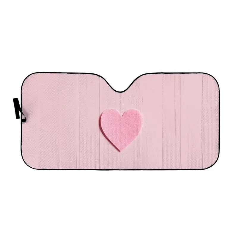 Solskydd för vindruta, söt rosa bilskydd för kvinnor, solskydd för fordon, rosa bildekor rosa biltillbehör rosa solskydd