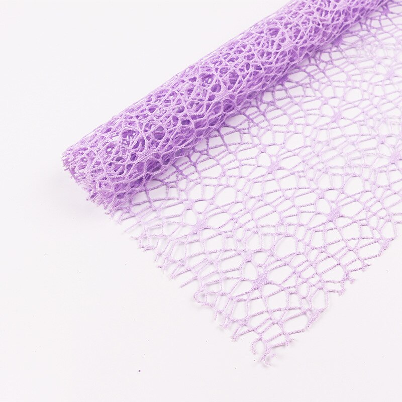 2Sheet 50*66cm Jacquard Wild Goose Net Flower Wrapped Yarn DIY Craft Party Valentine's Day Rose Bouquet Wrapping Mesh Gauze: Light purple