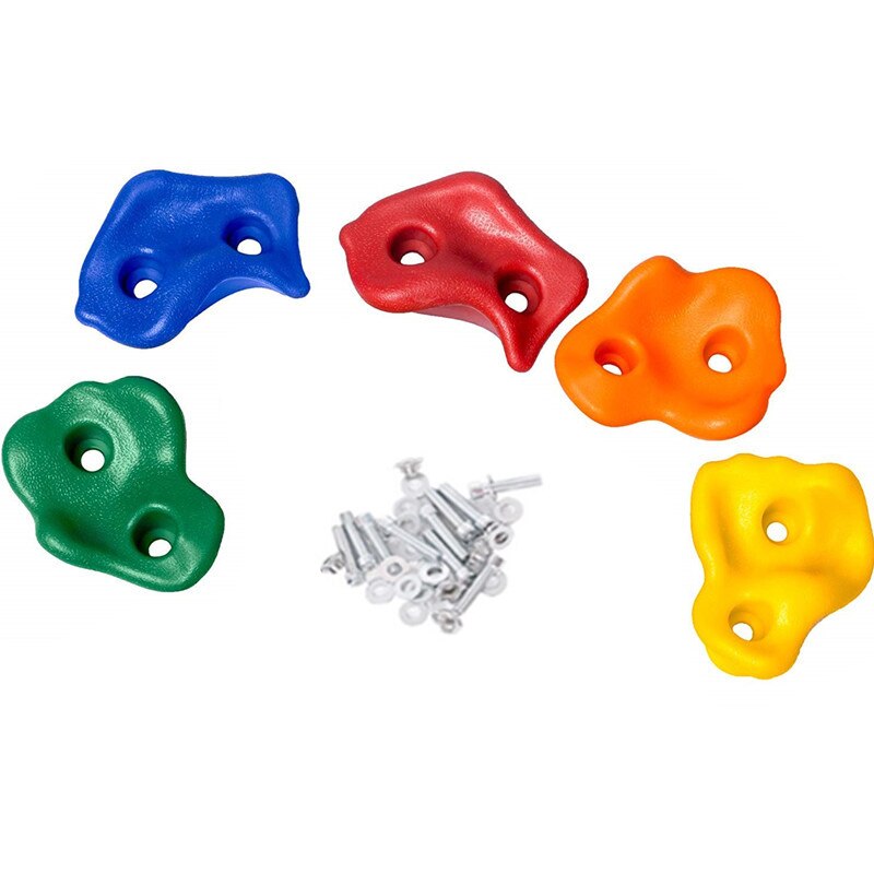 5pz Multi-Colored Bambini e Adulti Arrampicata Detiene Arrampicata Su Roccia impostato per Esterno A Casa Al Coperto Parco Giochi FAI DA TE Arrampicata da parete