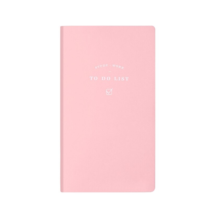 PU Leather to Do List Notebook Schedule Book Diary Weekly Planner Notepad School Office Supplies Kawaii Stationery: PINK