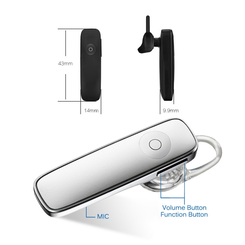 Sans fil Bluetooth écouteur stéréo basse Bluetooth casque mains libres Earloop écouteur sans fil avec micro pour tous les téléphones intelligents