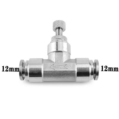SA pneumatic connector 304 stainless steel metal air connector hose 4/6/8/10/12mm flow adjustment throttle valve quick connector: SA-12