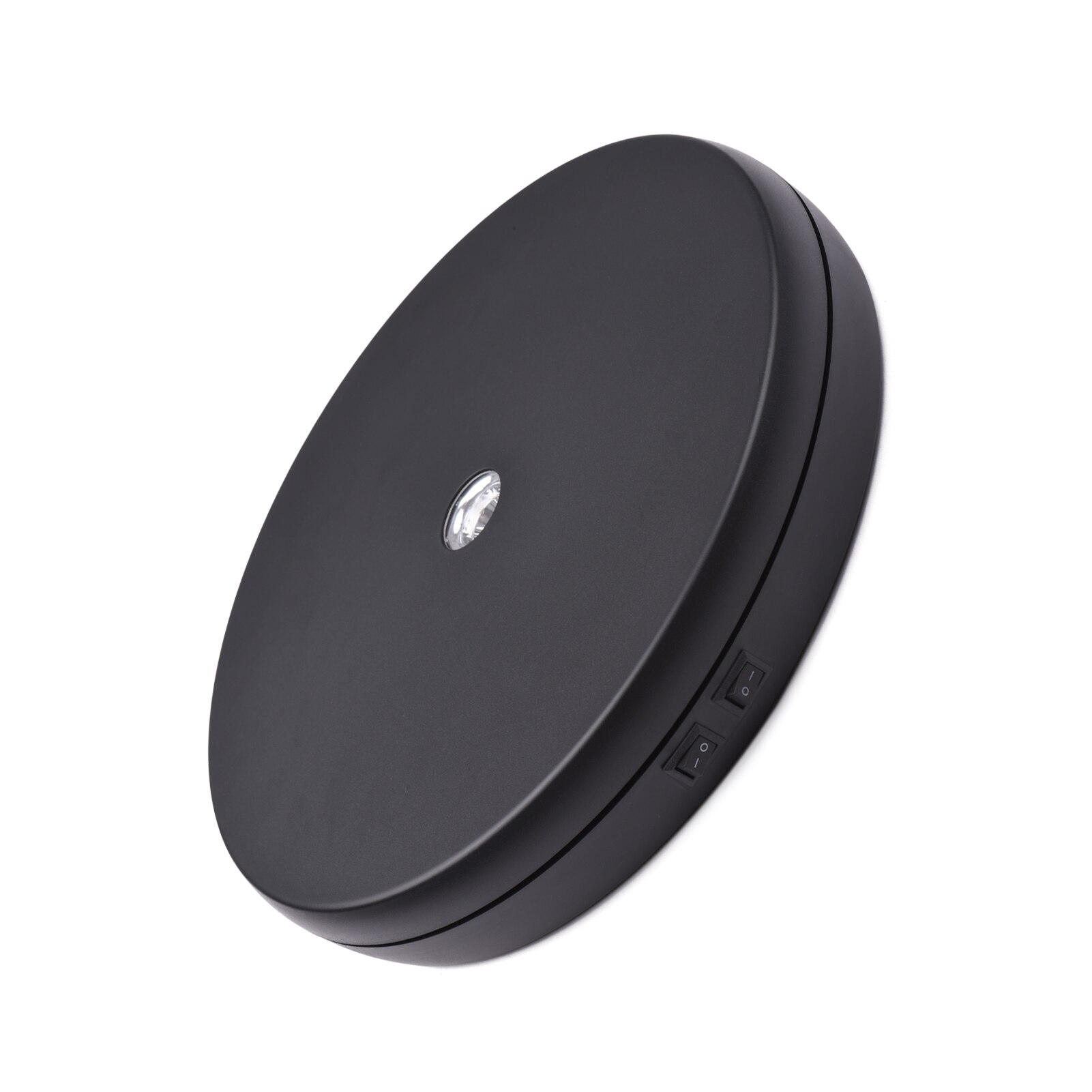 Electric Motorized Photography Turntable 360 Degree Rotatable Display with LED Light for Product Shooting Jewelry Watch Display: black / UK