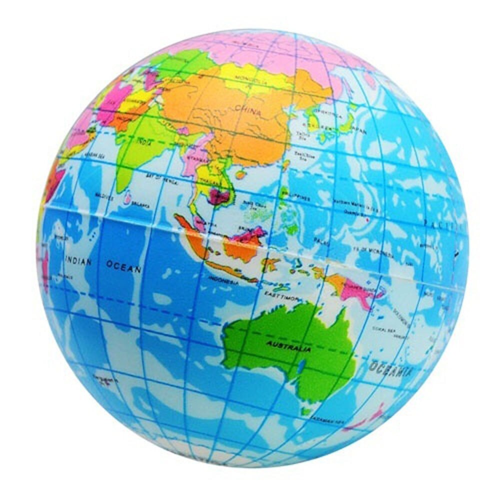 1Pc Funny Soft Earth World Map Globe Foam Stress Relief Bouncy Ball Geography Map Teaching Hand Squeeze Ball