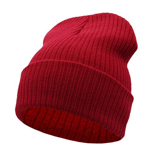 Beanies Winter Hat For Men Knitted Hat Women Winter Hats For Women Men Knit Caps Blank Casual Wool Warm Flat Bonnet Beanie: Red