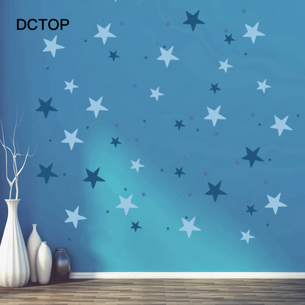 Estrellas de colores Polka Dots vinilo pegatina habitación decoración murales de arte papel tapiz impermeable extraíble hogar para pared guardería bebé DCTOP