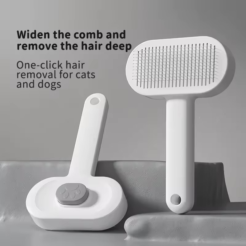 Huisdierkam Kattenverzorgingsborstel Plastic Ontharing voor huisdieren Massagekam voor baden en schoonheid Dierbenodigdheden voor katten en honden