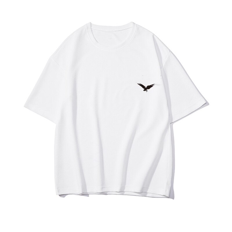 Denim skjorte herre camouflage jean langærmede casual skjorter af høj kvalitet hip hop streetwear sportstøj overalls outwear: Hvid t-shirt / Asiatisk størrelse m