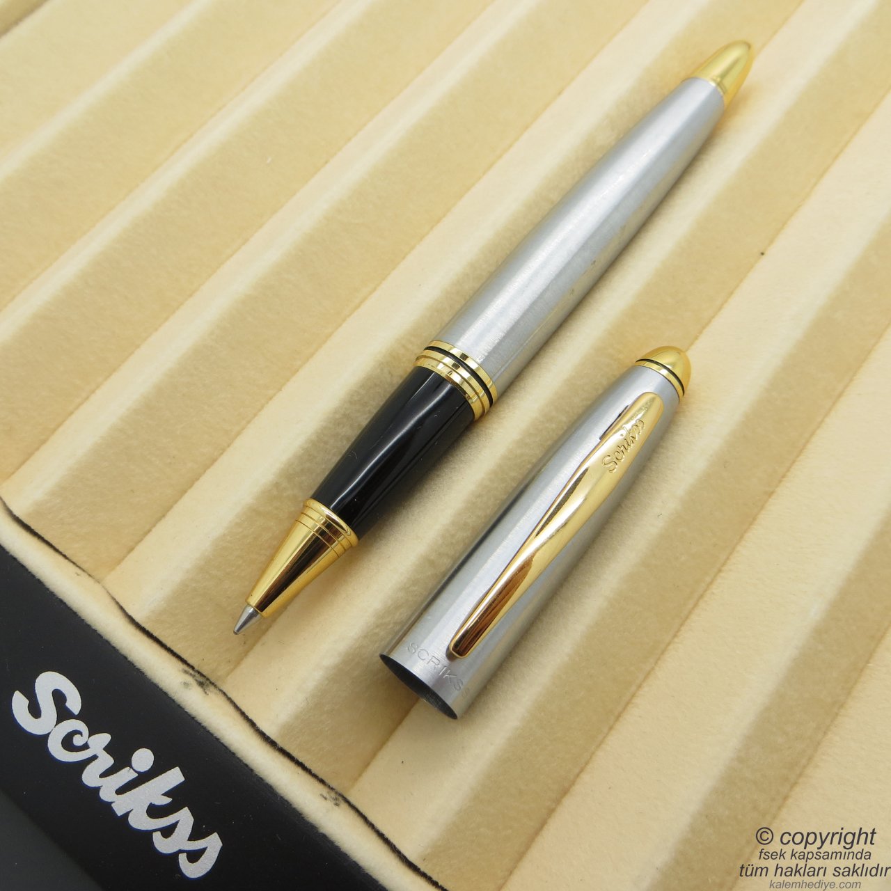 Scrikss 88 cromo oro rodillo pluma | Scrikss pluma | Pluma de la İsme pluma especial |