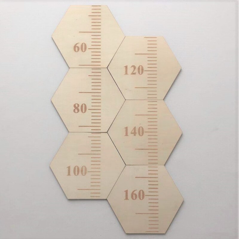 Nordic Style Wood Height Growth Chart for Kids, 60-180CM Height Measure Ruler Wall Sticker Nursery Wall Decor: 60-160cm