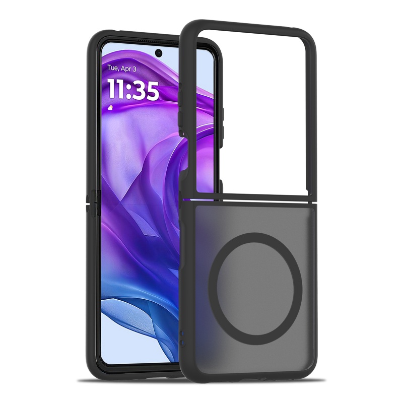 Magnetic Case For MOTO RAZR Pro Ultra Case For Magsafe Wireless Charging Matte Translucent Hard Armor Cover: black / Motorola Razr Ultra 2025