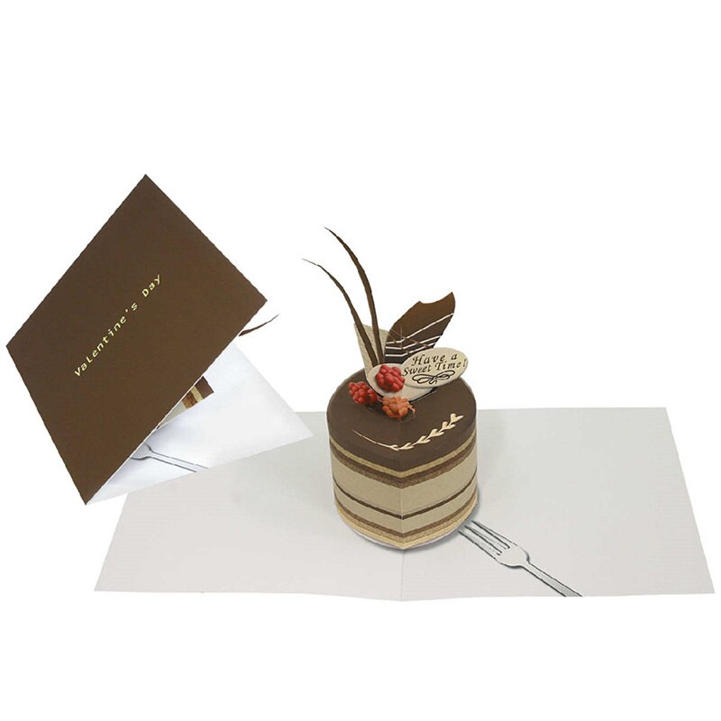 DIY Pop-up Card Cake,Handmade 3D Anniversary Greeting Card Paper Model,Postcard Invitation Papercraft,Craft Toy ER-097