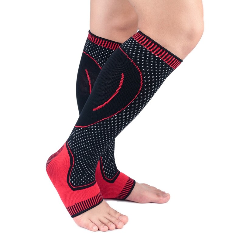 1pc Leg Sleeve Cover Long Breathable Knitted Ankle Compression Protector football non-slip training soccer football leggings