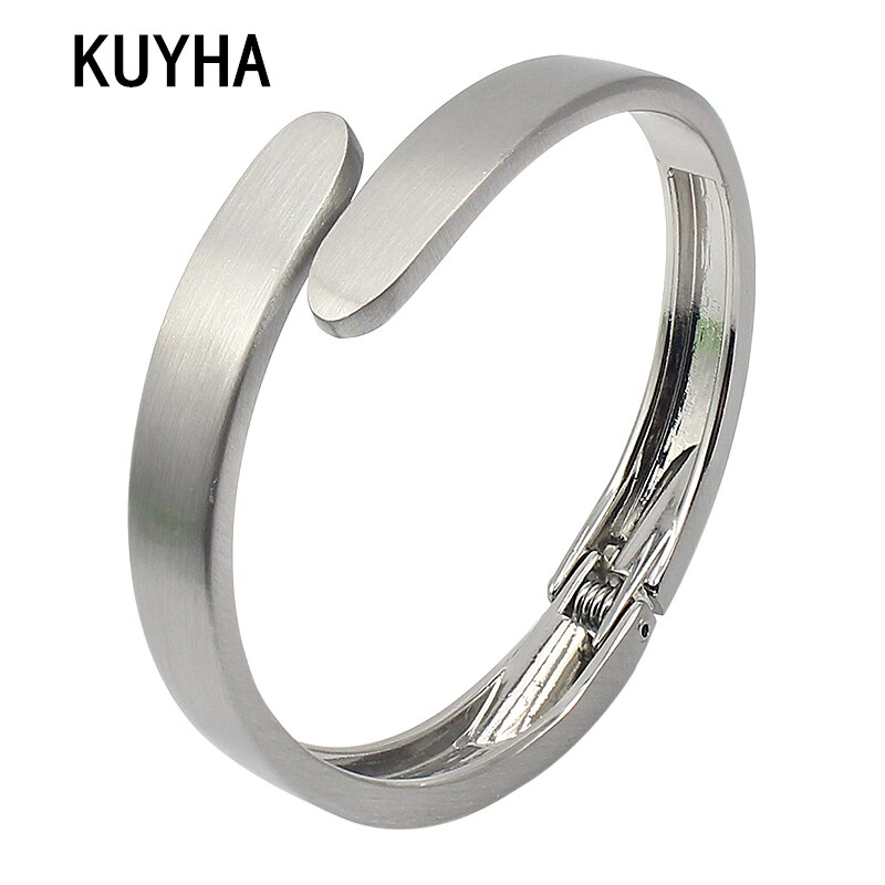 3 Colors Cuff Bracelets For Women/Men Stainless Steel Matte Bangle Jewelry Bijoux Accessories Valentine