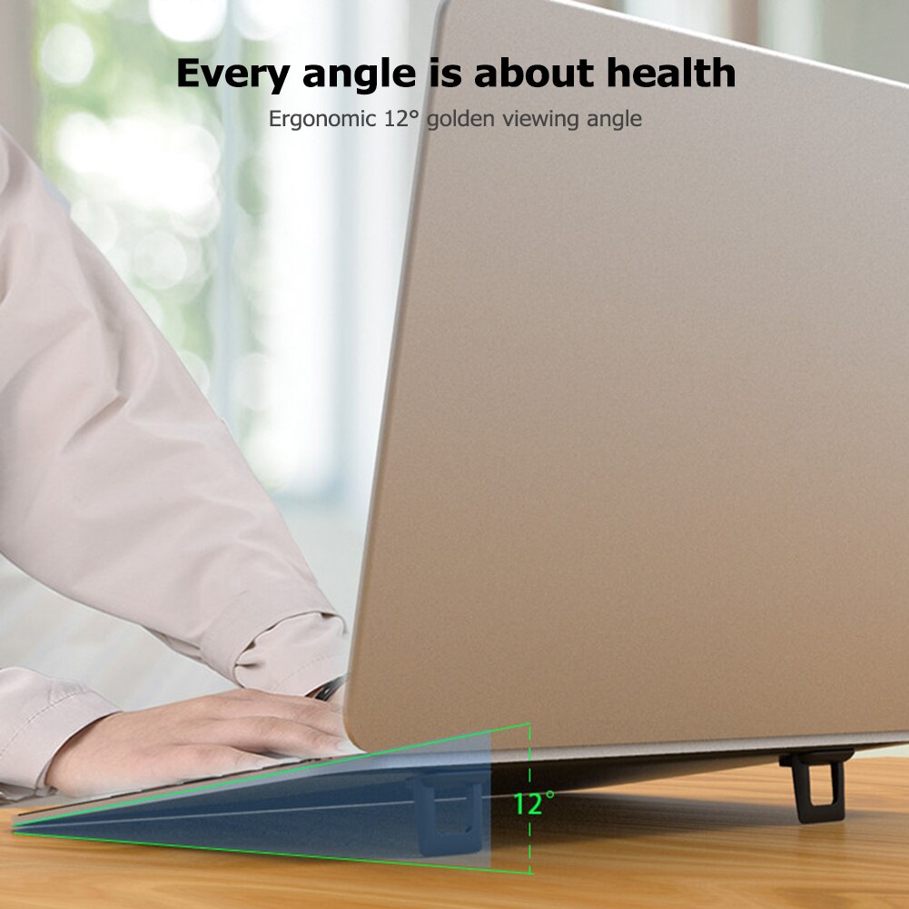 2PC Portable Mini Invisible Laptop Holder Adjustable Cooling Stand Foldable Anti Slip Multifunctional Holder for Notebook Laptop