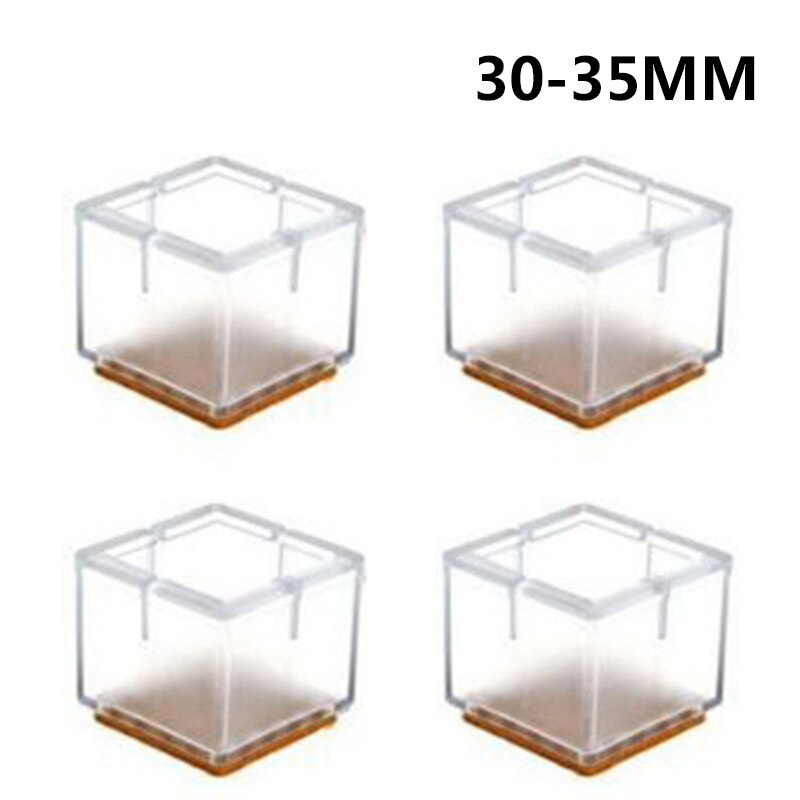 4x Stoel Been Pad Meubels Tafel Vierkante Voeten Cover Floor Bescherm: 30 35mm