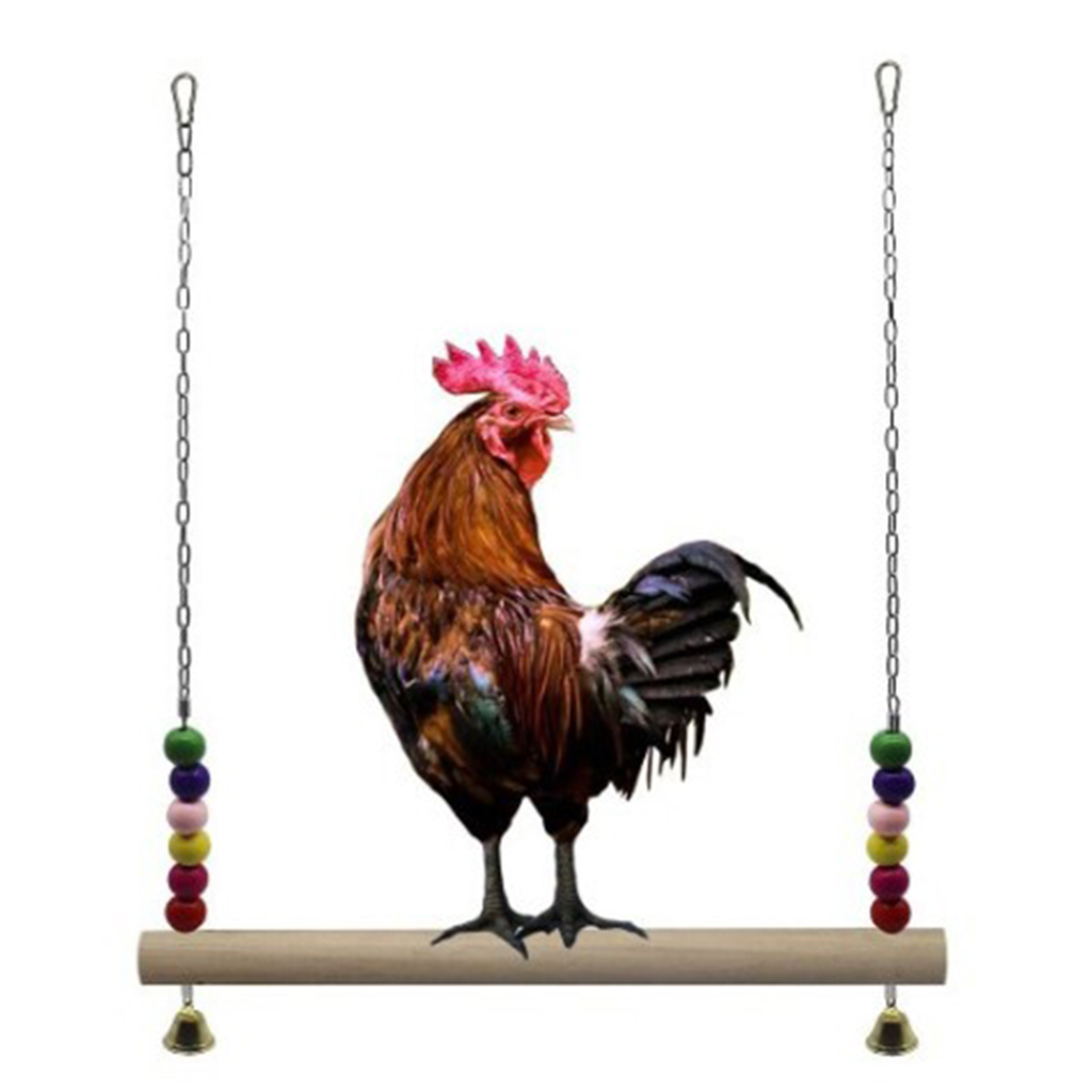 Chicken Ladder Hanging Swing Wood Perch Stand for Rooster Hens Large Birds Macaw
