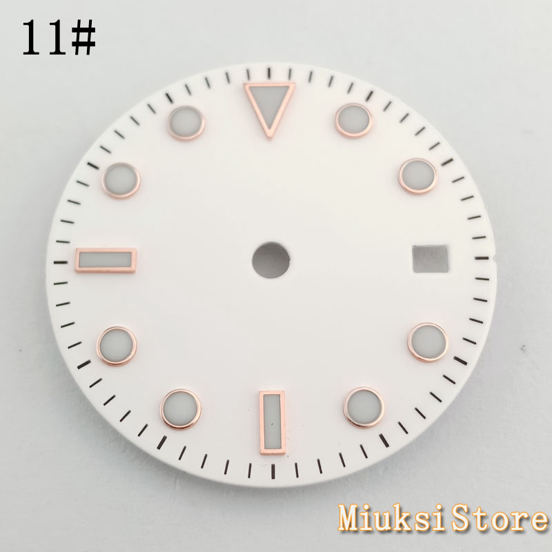 28.5mm sterile dial luminous watch dial fit ETA 2836 2824 Mingzhu DG2813/3804 Miyota 8205/8215/821A movement: 11