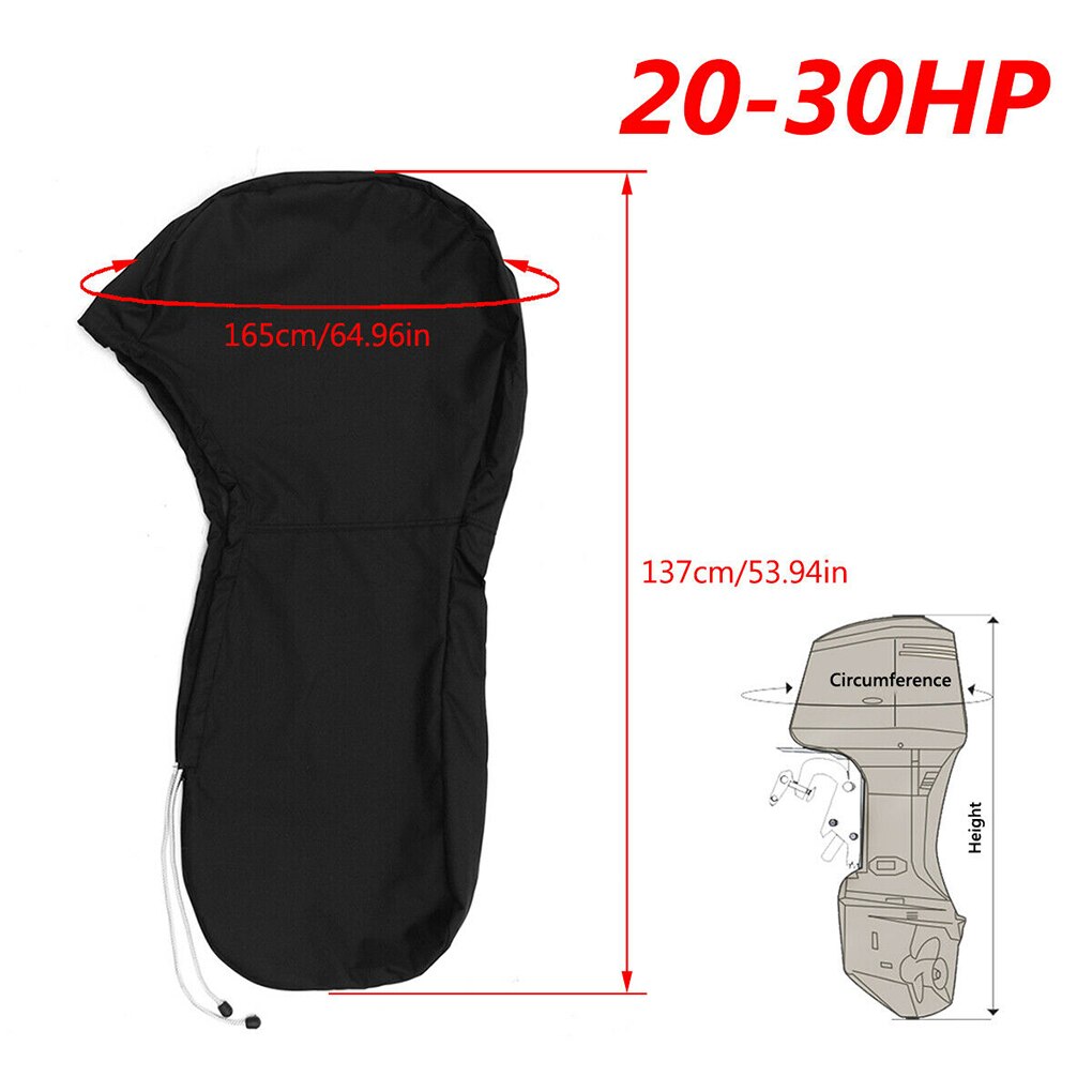Outboard Motor Full Cover PVC Coating Oxford Waterproof Boat Motor Engine Cover - 6-15HP
