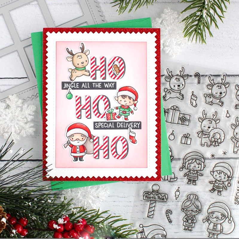 Jul fawn set stämpel och metall skär stansar diy scrapbooking för fotoalbum dekorativa silikon klara stämplar vinter