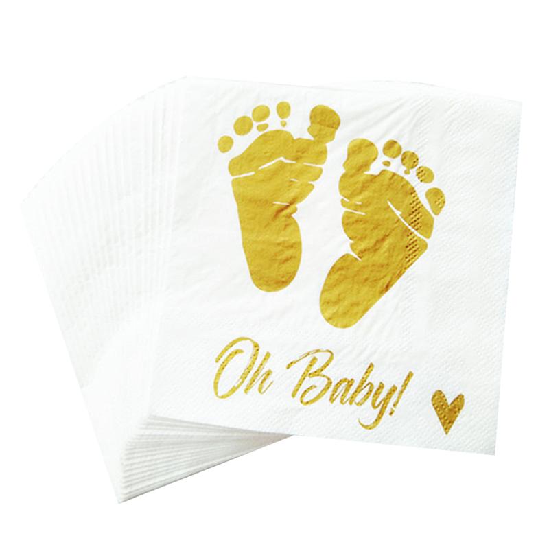 20 vellen Absorberende Vergulden Voet Decoratieve Wegwerp Tissue Papier Servetten voor Party Verjaardag
