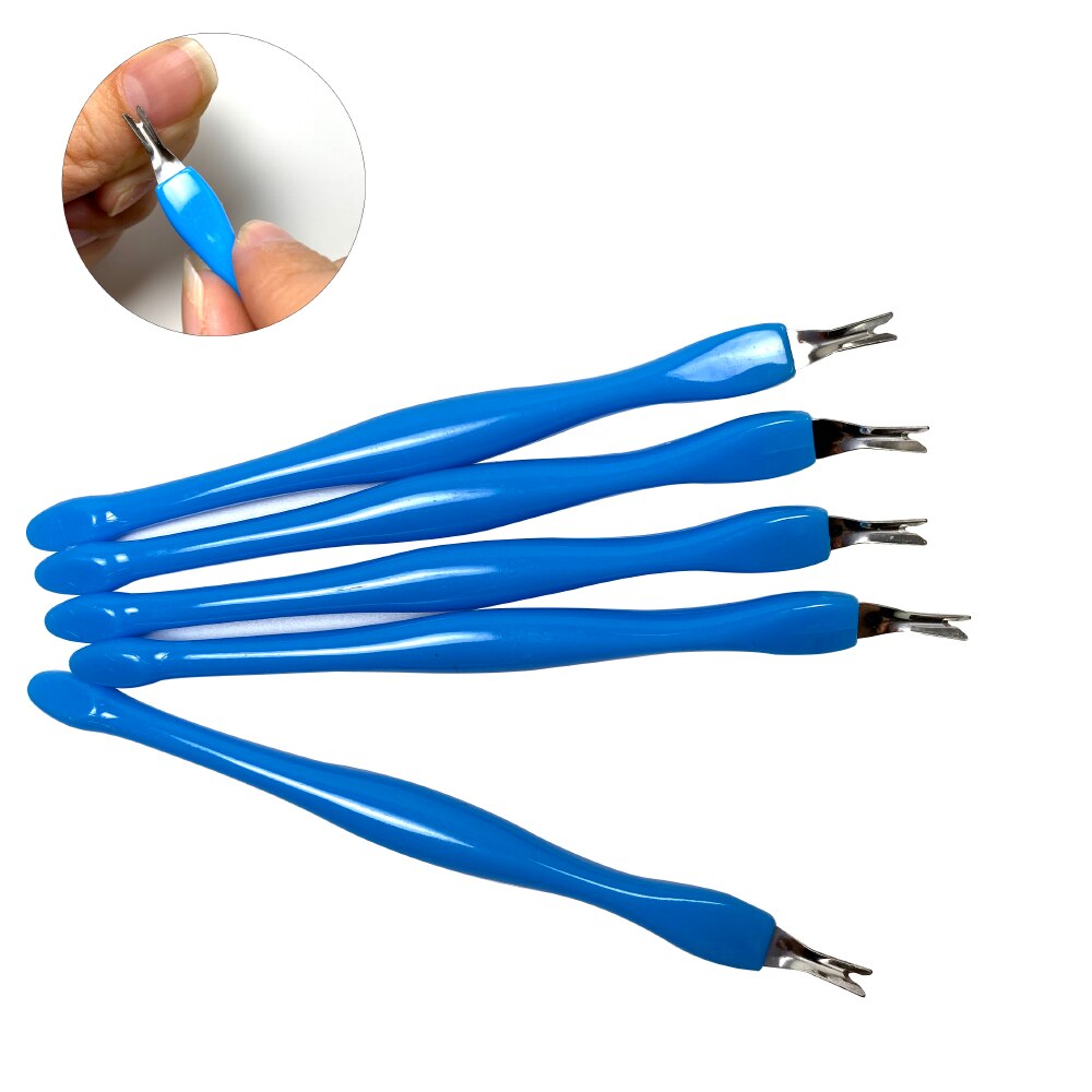 5pcs/lot Cuticle Pusher Stainless Steel dead skin Nail Art Fork For Trim Dead Skin Fork Nipper Pusher Trimmer Cuticle Remover