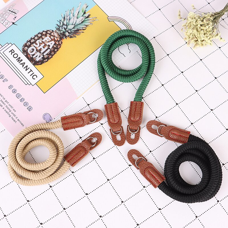 1Pc Universal Cotton Rope Camera Neck Strap Vintage Shoulder Strap Leather Wrist Lanyard