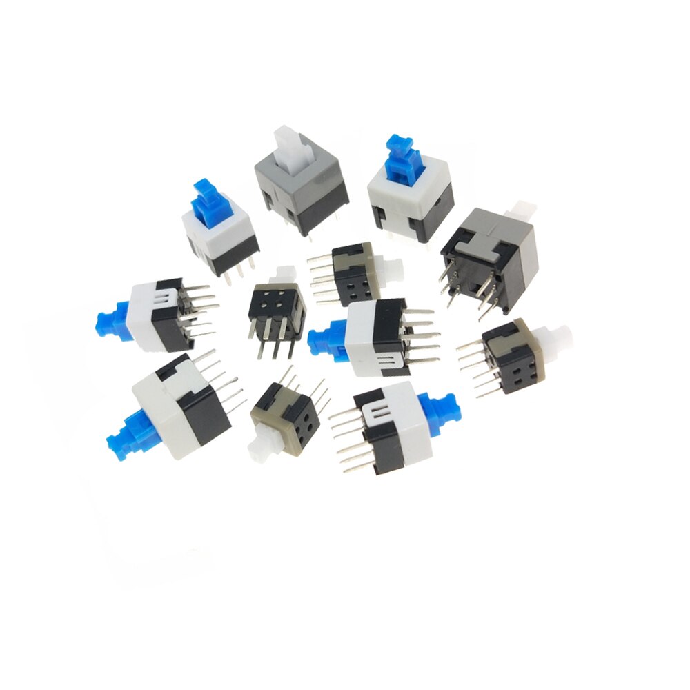 10 Stuks Niet-Zelfblokkerende Schakelaar Zelfblokkerende Schakelaar 5.8*5.8 7*7 8*8 8,5X8,5 Mm Push Tact Power Microschakelaar 6 Pin Knopschakelaars