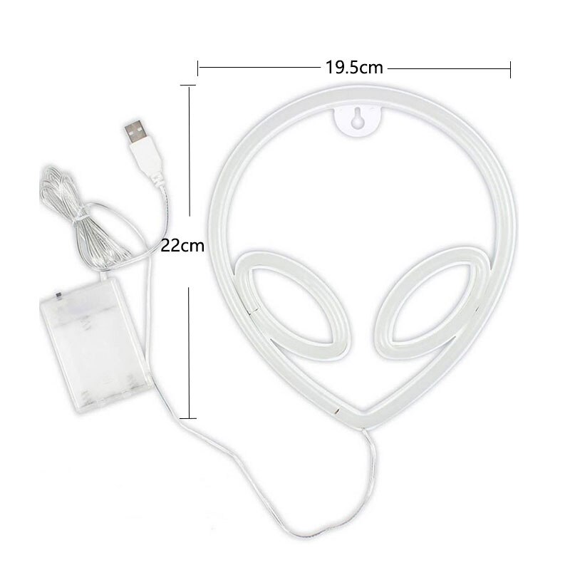 Neon Sign Alien Gezicht Vormige Muur Opknoping Verlichting Voor Thuis Kinderkamer Saucerman Nacht Lampen Xmas Party Art decor