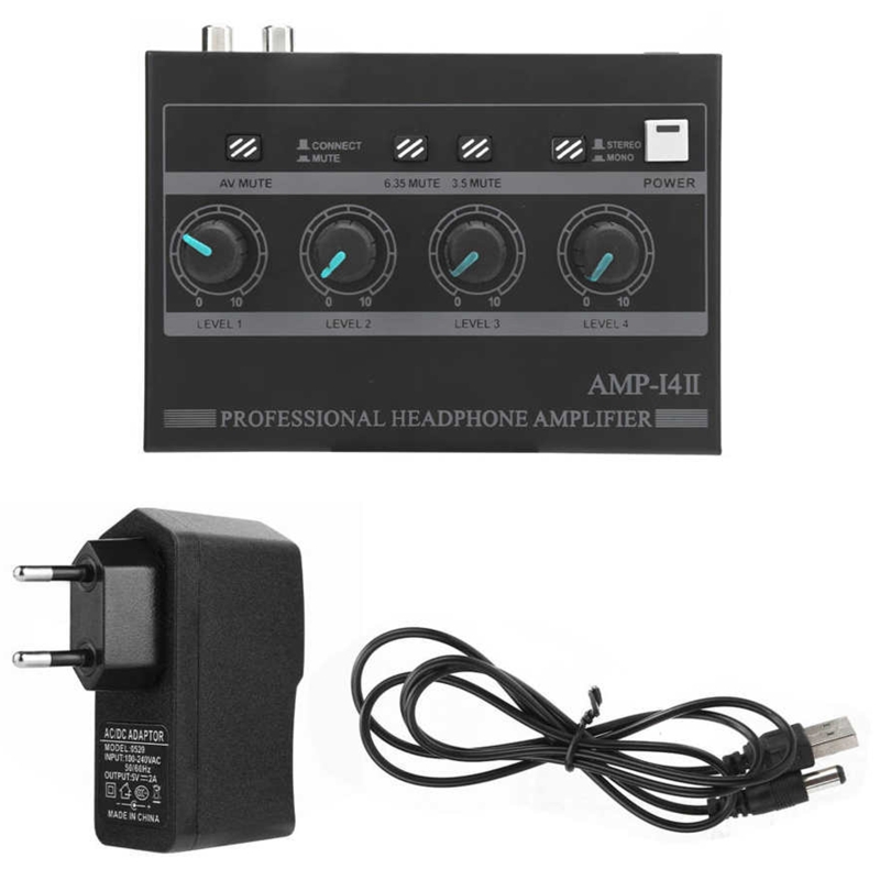 Fantastic Stereo Sound Quality Headphone Amplifier Three-channel Input Jack K5DB: EU Plug