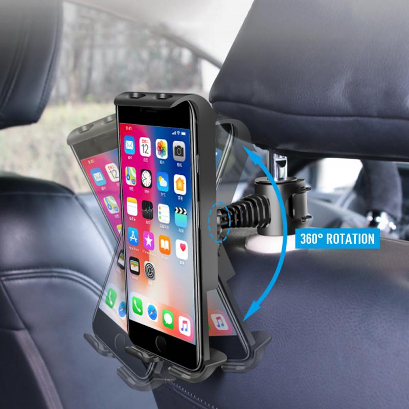 360 Graden Draaibare Car Back Seat Telefoon Tablet Mount Houder Auto Hoofdsteun Beugel Stand Mobiele Telefoon Houders Auto Accessoires