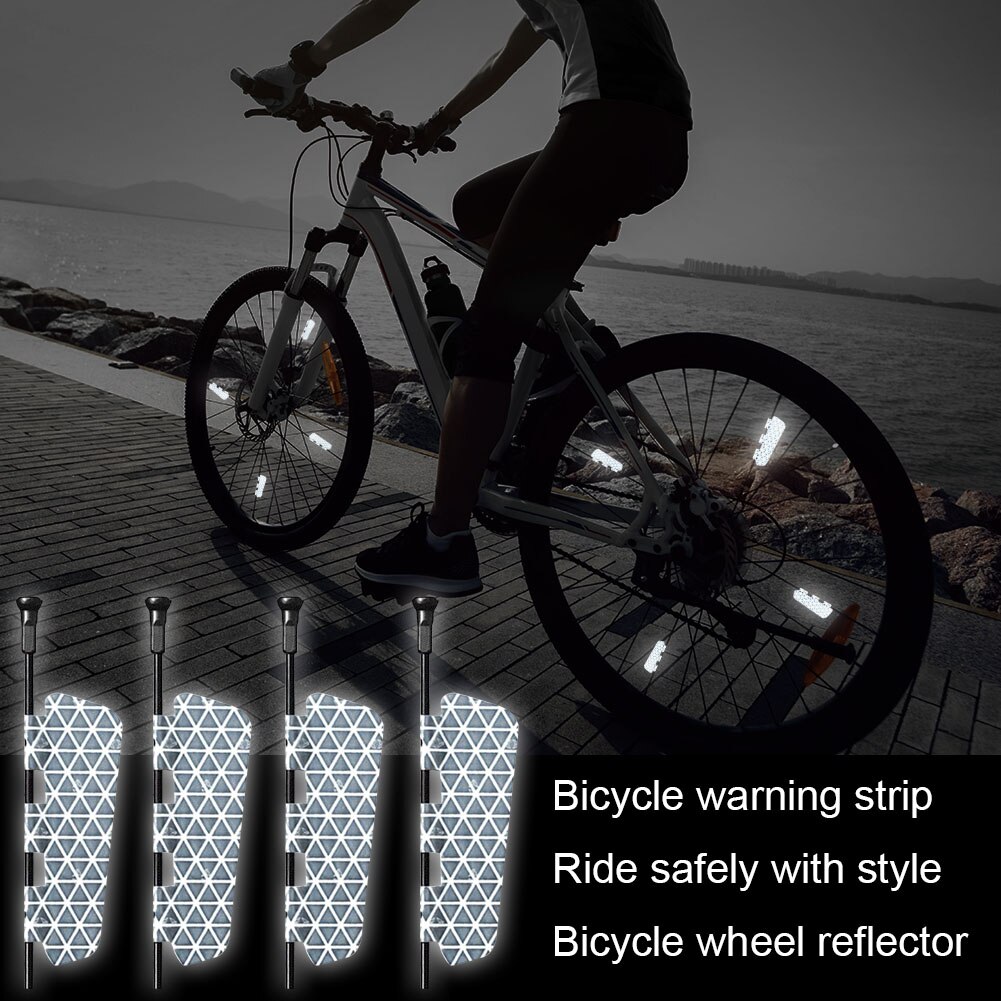 4 Stuks Fiets Mountainbike Rijden Wiel Veiligheidswaarschuwing Stickers Fiets Fietsen Reflectoren Reflecterende Strips