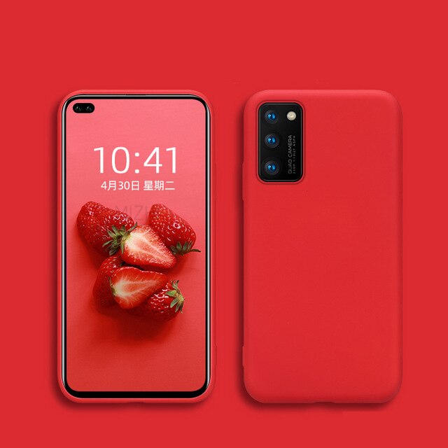 Original Liquid Silicone Case For huawei honor x10 5g Hoesje Cases on huwei honor x 10 xonor honer x10 honorx10 Coque Cover 6.63: red