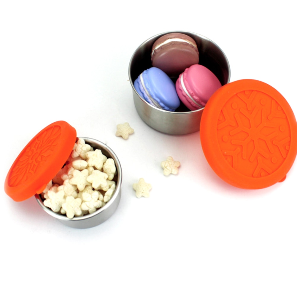 Edelstahl Frische Schüssel Lunchbox Snack Lagerung Container mit Silikon Deckel
