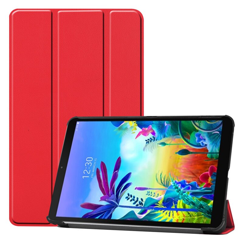 For LG G Pad GPad 5 Case 10 1 inch LM-T600L PU Leather Folding Stand Magnetic Cover for LG GPad5 10.1 inch Tablet Case Kids: Red