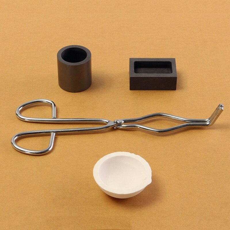 4 szt. Tygiel grafitowy szczypce robić wytapiania miski piec odlewniczy odlewnia narzędzia robić topienia sprzęt profesjonalny uchwyt szczypiec