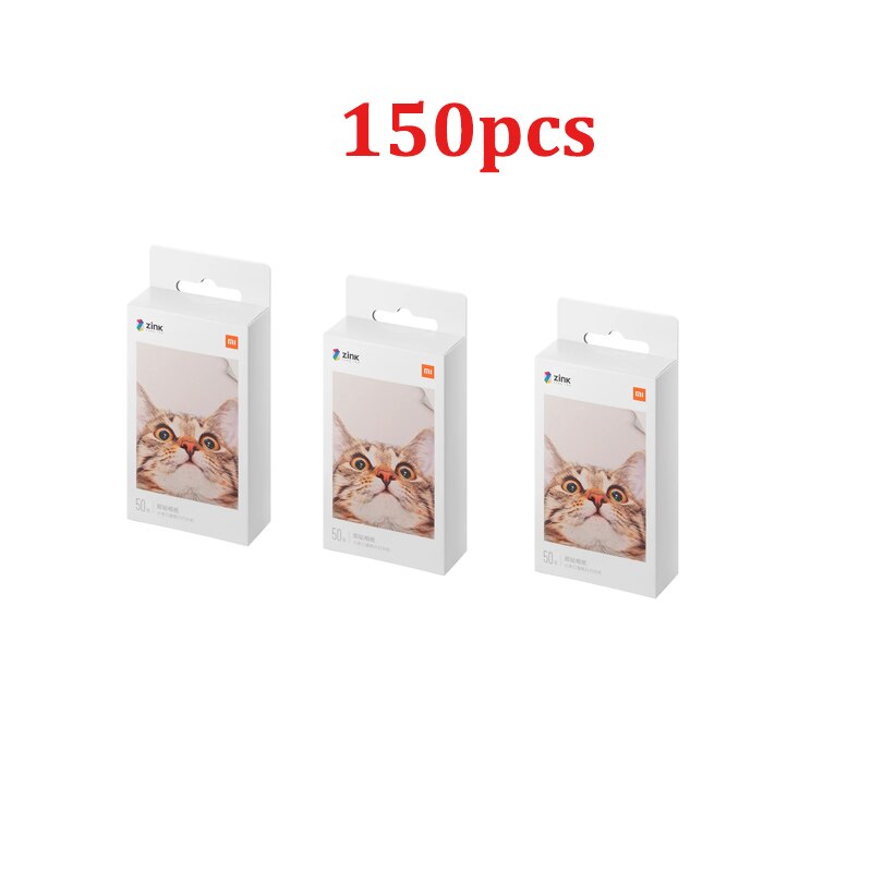 Carta per stampante tascabile originale Xiaomi ZINK stampa fotografica autoadesiva 10/20/50 fogli per stampante fotografica tascabile mini Xiaomi da 3 pollici: 150pezzi