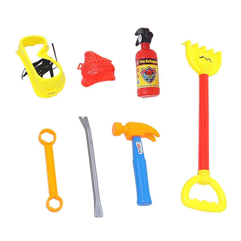 7 Pieces Kids Tools Simulation Fireman Hand Tool Fire Control Game Toy