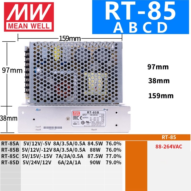 MEAN WELL RT -65A -65B -65C -65D 3-way Switching Power Supply