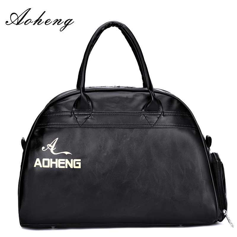 Sporttas Lederen Sporttassen Grote Mannen Training Tas for a Schoenen Dame Fitness Yoga Reizen Bagage Schouder Zwart Sac De sport