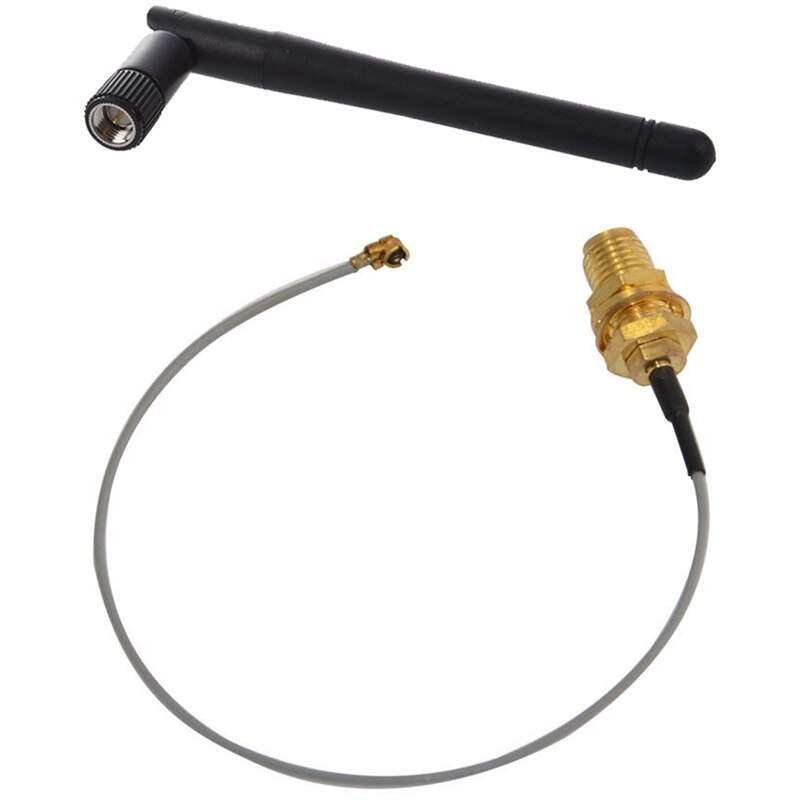 5db 2.4g sma han wifi trådløs adapter netværksantenne med ipx / u.fl til sma jack kvindelig skott pigtail kabel guld