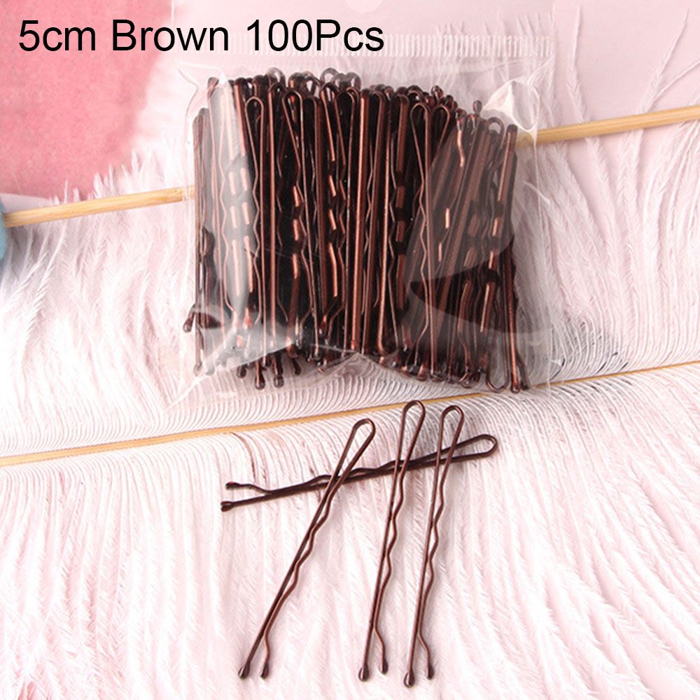 100PCS Women Hair Clip Metal Hairpin Bobby Pins Hairstyle Styling Tool Hairgrip Barrette Hair Clips for Women Hair Accessories: Gold