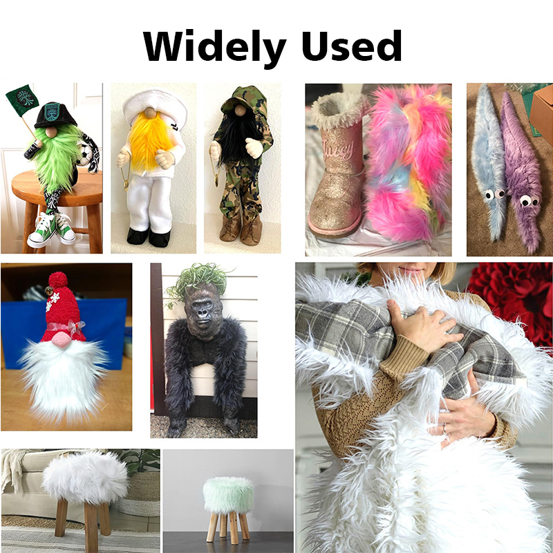 Zachte lange vachtstof kleurrijke vierkante pluche kunstmatige patchwork doe-het-zelf handgemaakte kerstpop baard haar kussen naaimateriaal accessoire