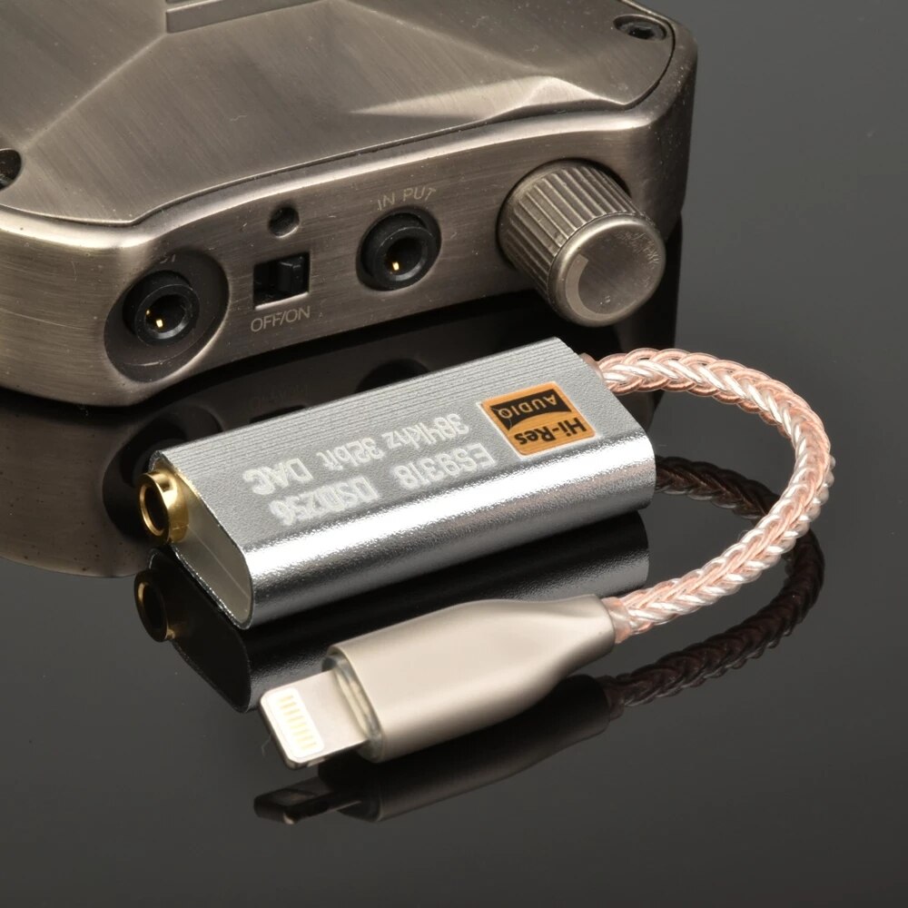 AMPLIFICADOR DE AURICULARES DAC ES9318, adaptador de decodificación HiFi, tarjeta de sonido para iPhone, iOS, Android, Win10, Lightning tipo C a 3,5 MM