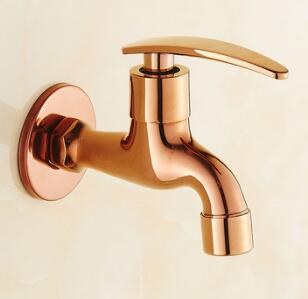 Robinet de salle de bain en laiton | Ensemble de Bibcock sculptés Dragon Rose or lave-linge robinet de salle de bains extérieur mélangeur de salle de bains: Bourgogne