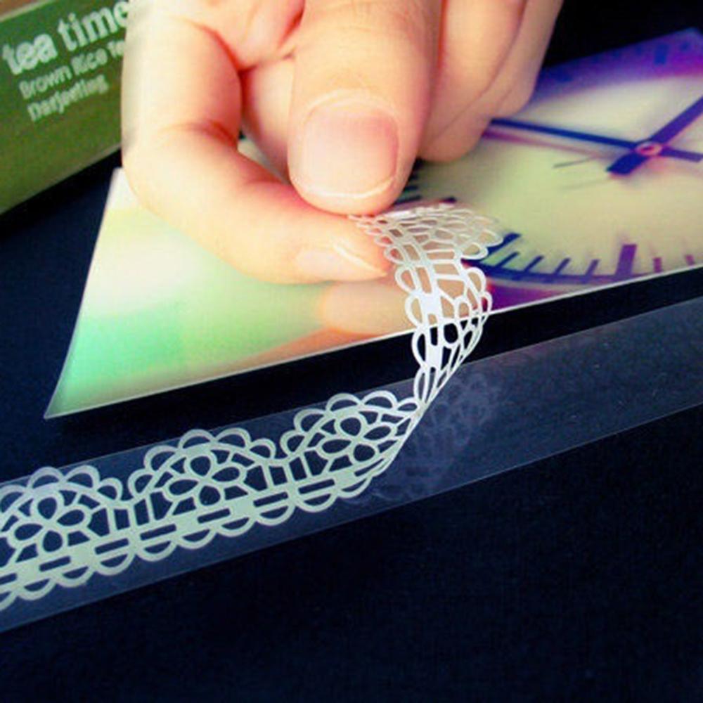 Lace Flower Masking Tape Paper Ribbon Lace Roll Scrapbooking Self Adhesive Sticker DIY Album Decorative