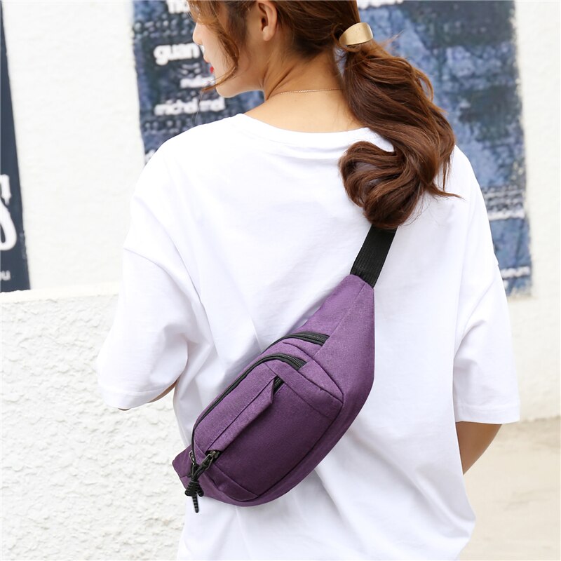 Marsupio da uomo borsa portafoglio da uomo borsa da cintura Casual grande per telefono borsa da donna borsa da viaggio in tela borsa da moto Fanny Banana Hip