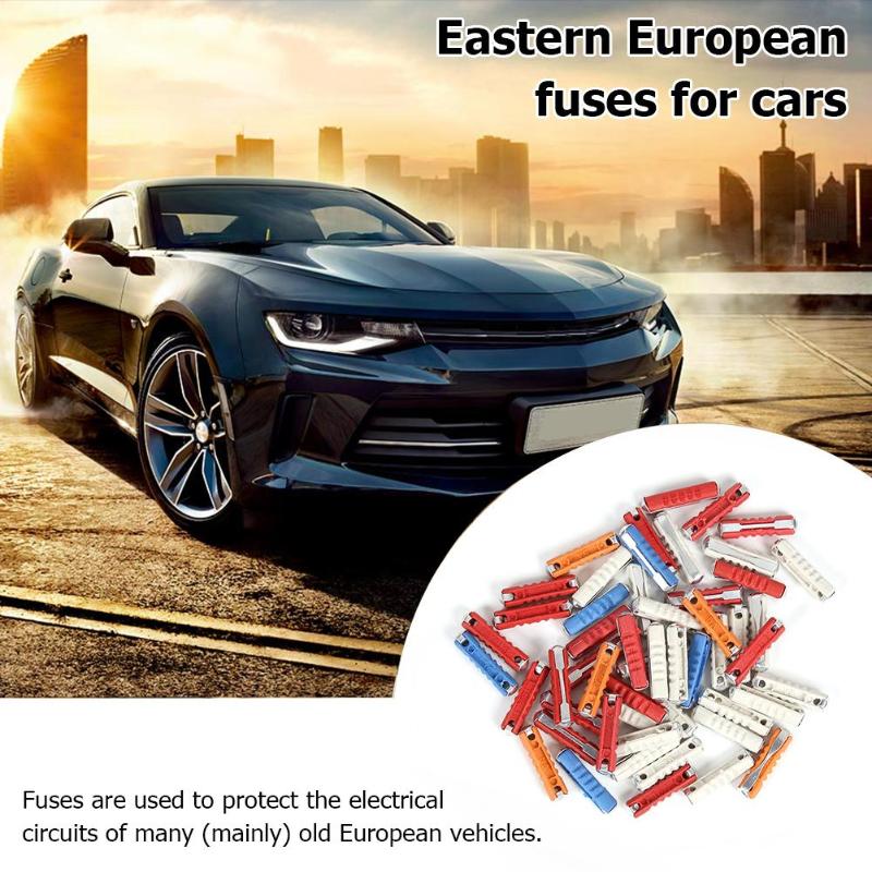 50 stks/set EU Continental Klassieke Auto Zekering Kit Plastic + Zink Torpedo Auto Zekering met Voldoende Duurzaamheid en Ruggednes